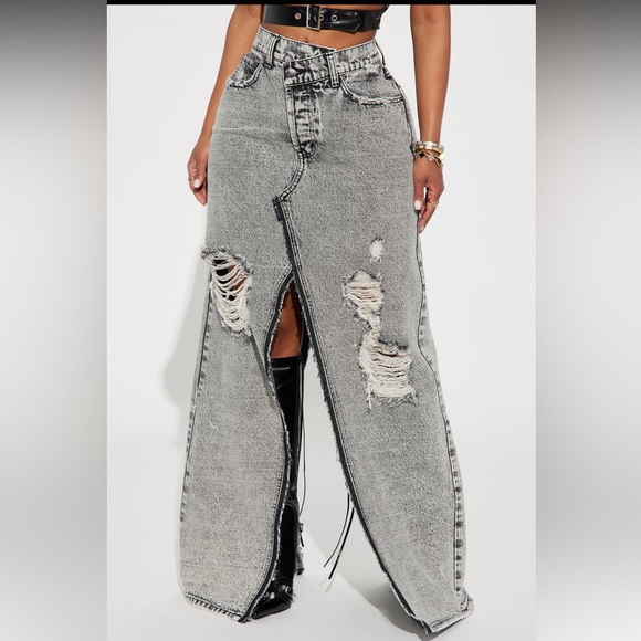 Denim Maxi Skirt - Picture 5 of 7